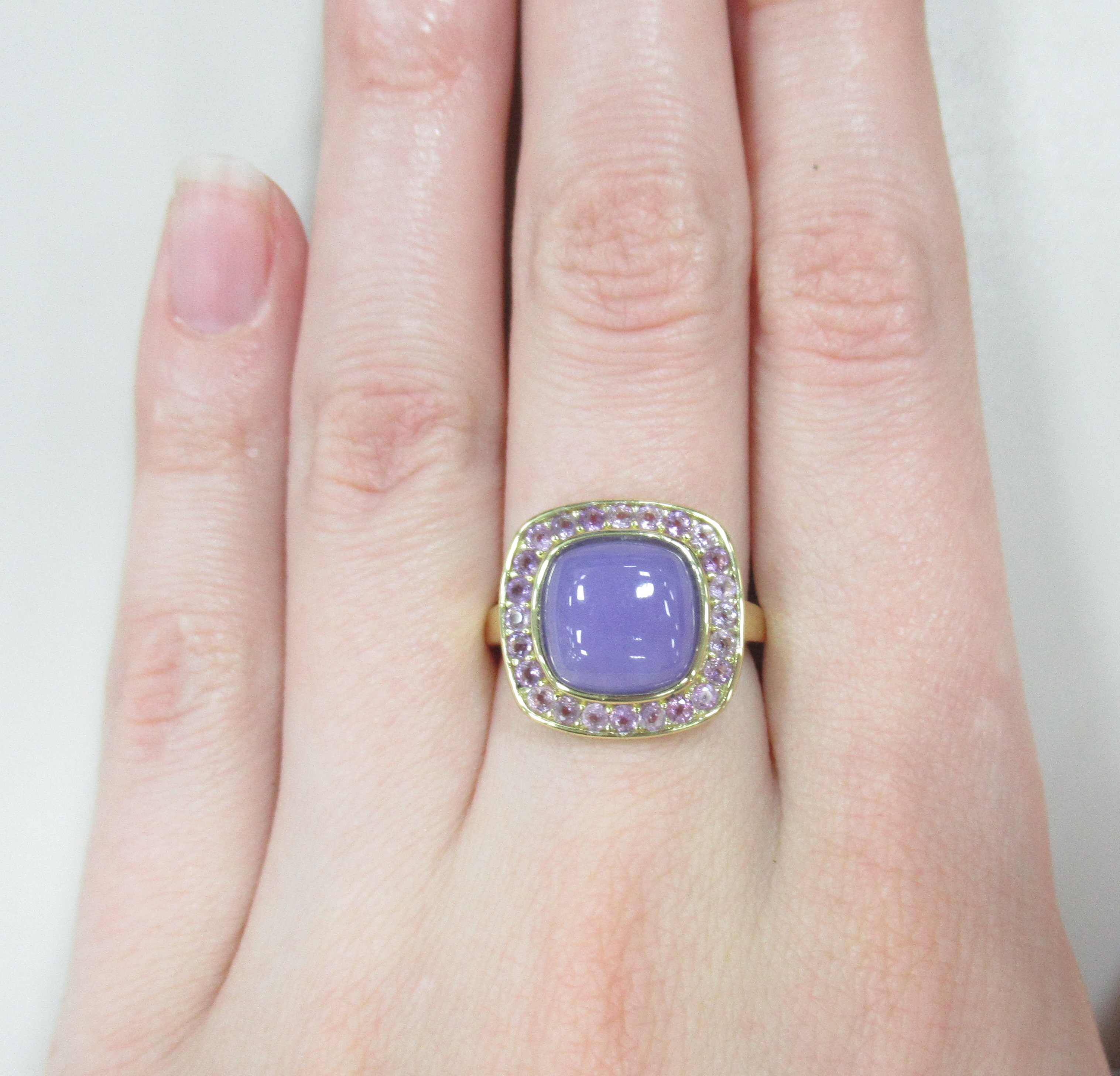 Серебряное кольцо с лавандовым жадеитом